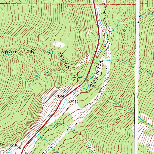 Topographic Map of Spaulding Gulch, CO