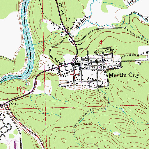 Topographic Map of Lion Hill Baptist Church, MT