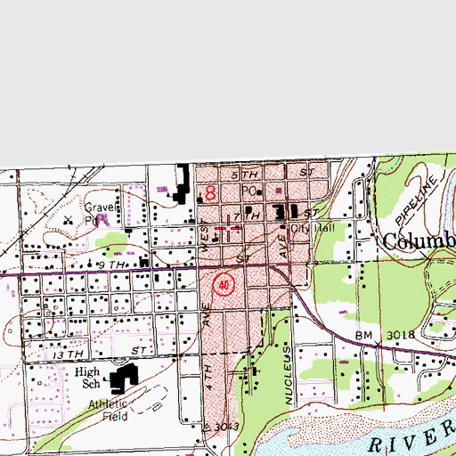 Topographic Map of First Christian Church, MT
