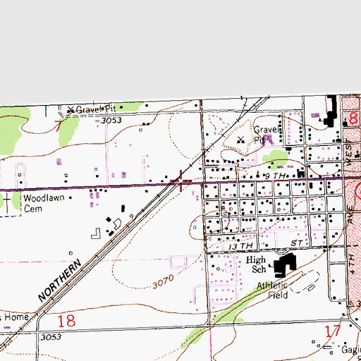 Topographic Map of Saint Richards Catholic Church, MT