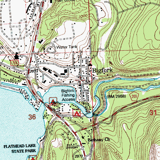 Topographic Map of First Baptist Church, MT