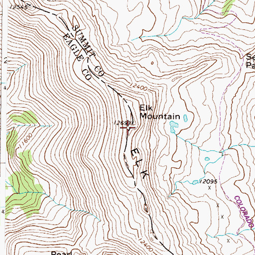 Topographic Map of Elk Mountain, CO
