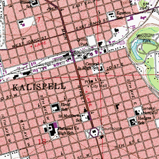 Topographic Map of Carlson Chiropractic Offices, MT