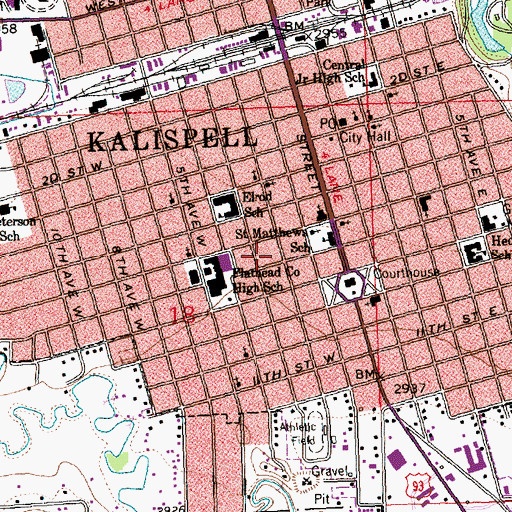Topographic Map of Friendship House Adult Care, MT