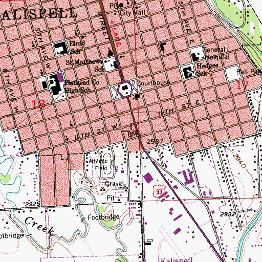 Topographic Map of A Chiropractic Clinic, MT