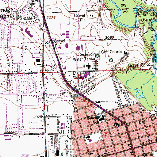 Topographic Map of Immanuel Lutheran Home, MT