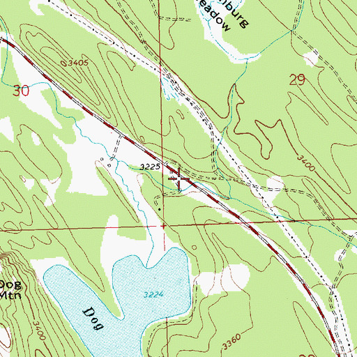 Topographic Map of Dog Creek Campground, MT