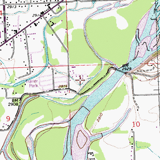Topographic Map of White Birch RV and Campground, MT