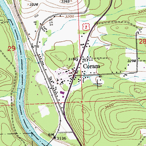 Topographic Map of North American RV Park and Campground, MT