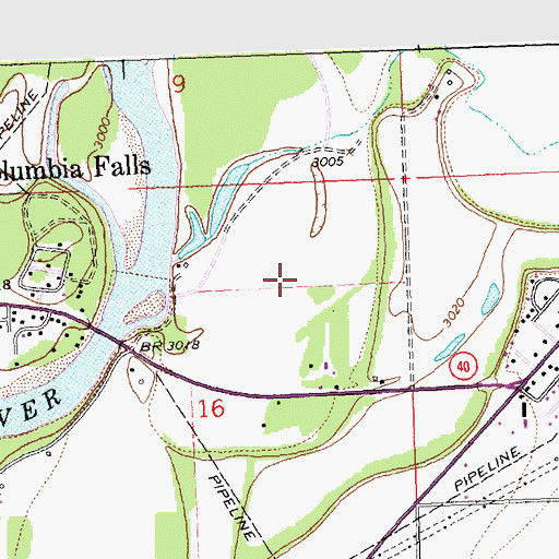Topographic Map of LaSalle RV Park and Campground, MT