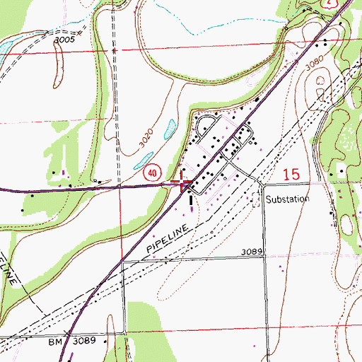 Topographic Map of Glacier Mountain Shadows RV Park, MT