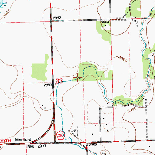 Topographic Map of Mountain Crossroads Golf Course, MT