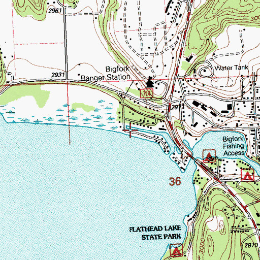 Topographic Map of North Shore Harbor, MT