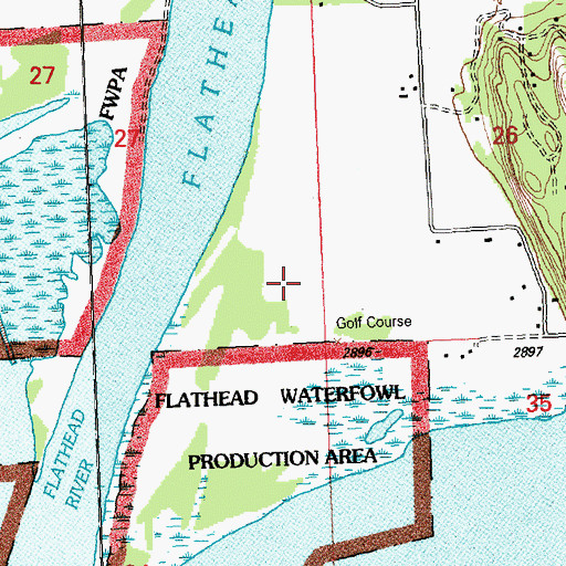 Topographic Map of Eagle Bend Yacht Harbour, MT