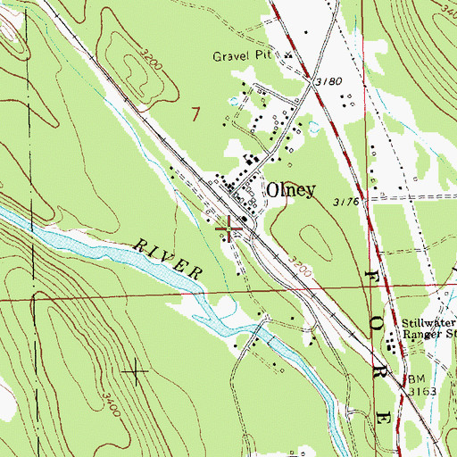 Topographic Map of Olney, MT
