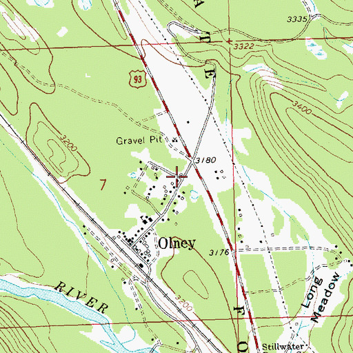 Topographic Map of Olney Post Office, MT