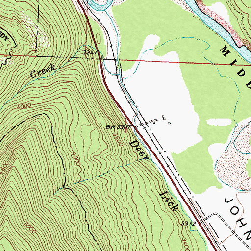 Topographic Map of Nyack, MT