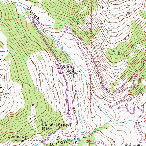 Topographic Map of Wilfley Adit, CO
