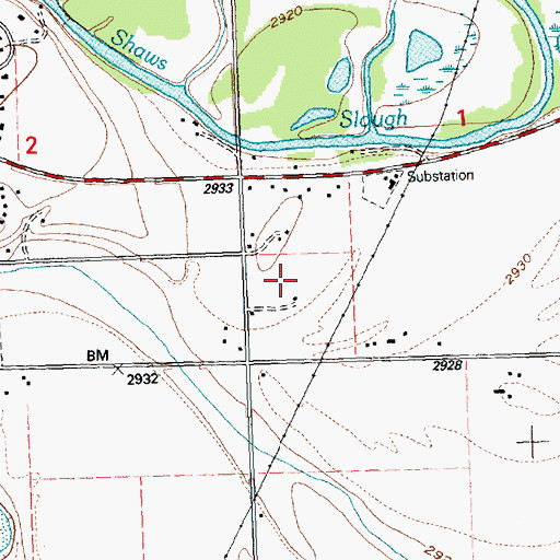 Topographic Map of Montford Post Office (historical), MT