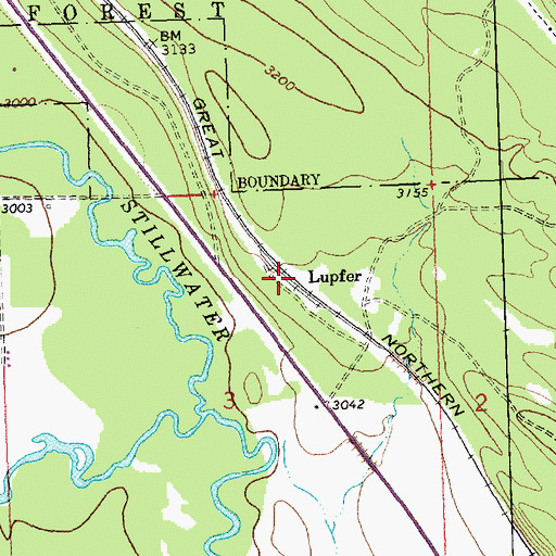 Topographic Map of Lupfer Post Office (historical), MT