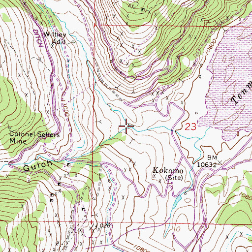 Topographic Map of Kokomo Gulch, CO
