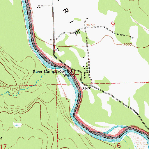 Topographic Map of Kintla Post Office (historical), MT