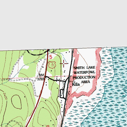 Topographic Map of Kila Post Office, MT