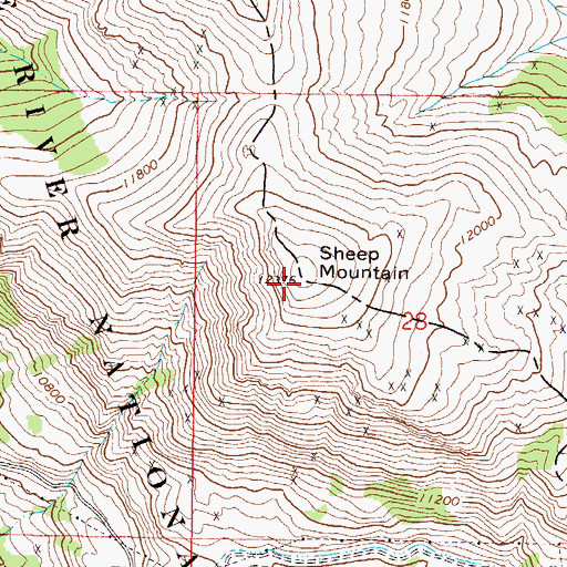 Topographic Map of Sheep Mountain, CO
