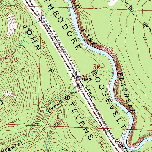 Topographic Map of Hidden Lake (historical), MT