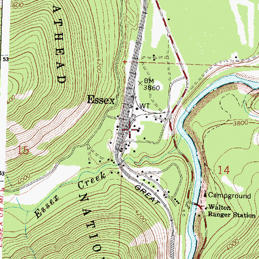 Topographic Map of Essex School (historical), MT