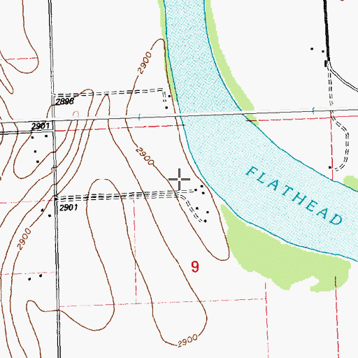 Topographic Map of Dooleys Landing (historical), MT