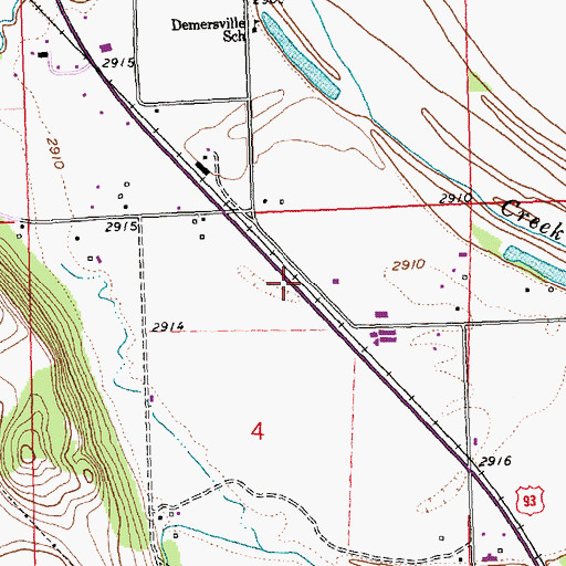 Topographic Map of Balls Crossing (historical), MT