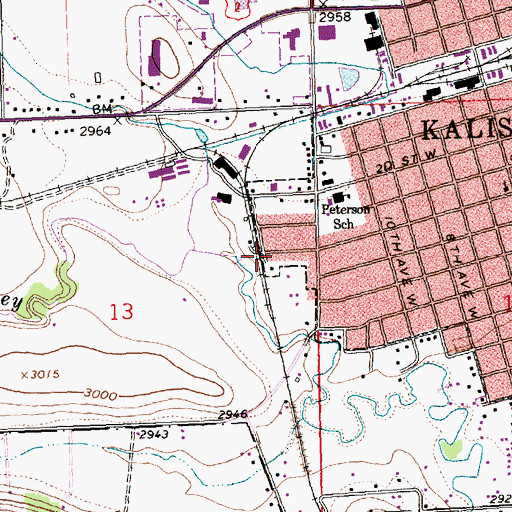 Topographic Map of Ashley Post Office (historical), MT
