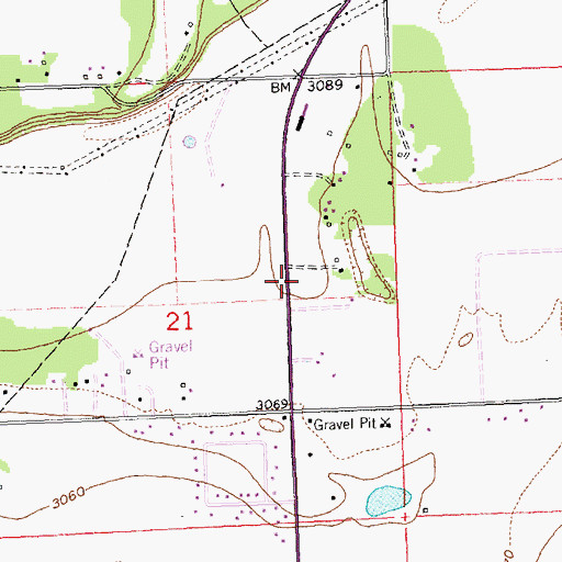 Topographic Map of Bad Rock Volunteer Fire Department Station 1, MT