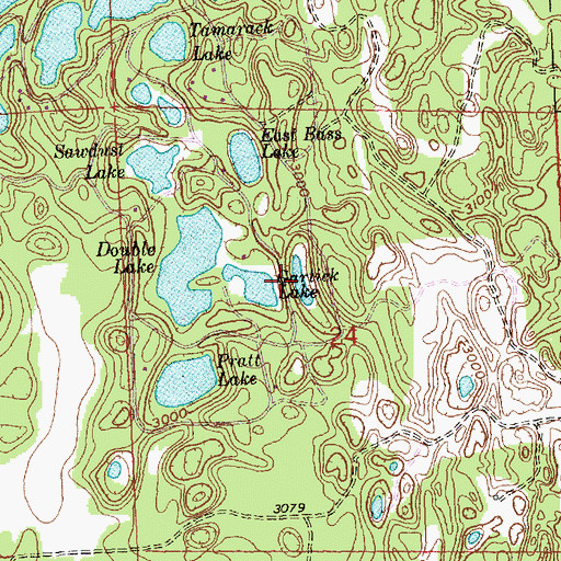 Topographic Map of Lake Meredith, MT