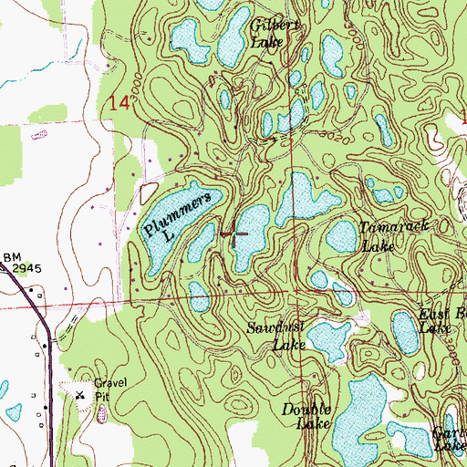 Topographic Map of Lake Peter, MT