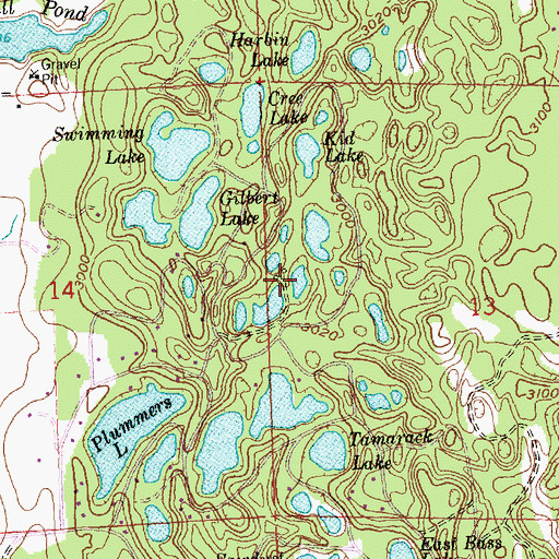 Topographic Map of Amy Lake, MT
