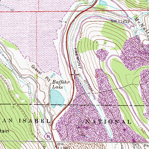 Topographic Map of Fremont Ditch, CO