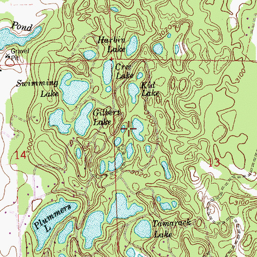 Topographic Map of Ann Lake, MT