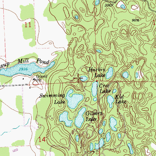 Topographic Map of John Lake, MT