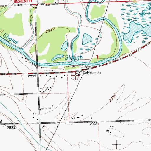 Topographic Map of Creston Fire Department, MT