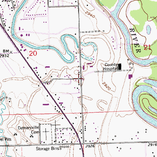Topographic Map of South Kalispell Volunteer Fire Department, MT