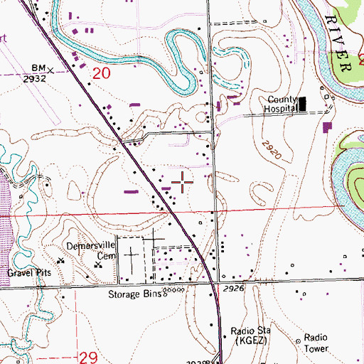 Topographic Map of Willow Creek Mobile Home Park, MT
