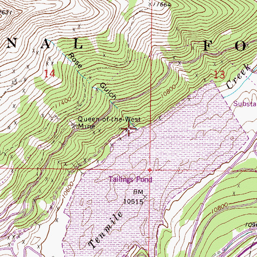 Topographic Map of Rose Gulch, CO
