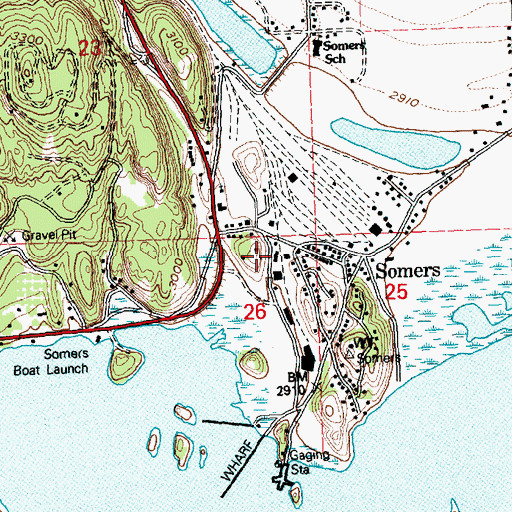 Topographic Map of Somers Volunteer Fire Department, MT