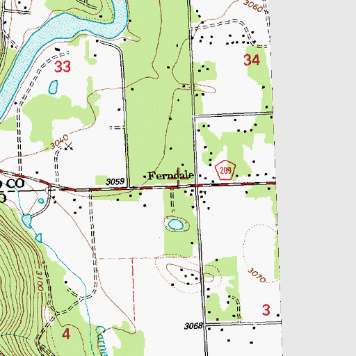 Topographic Map of Ferndale Volunteer Fire Department, MT