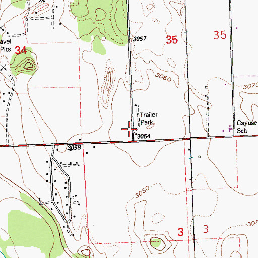 Topographic Map of Foster Mobile Home Park, MT