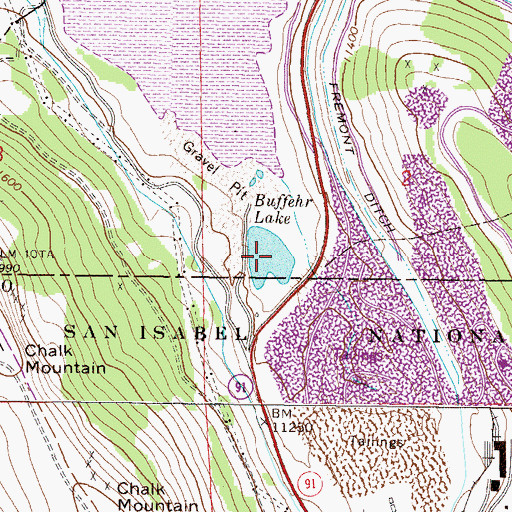 Topographic Map of Buffehr Lake, CO