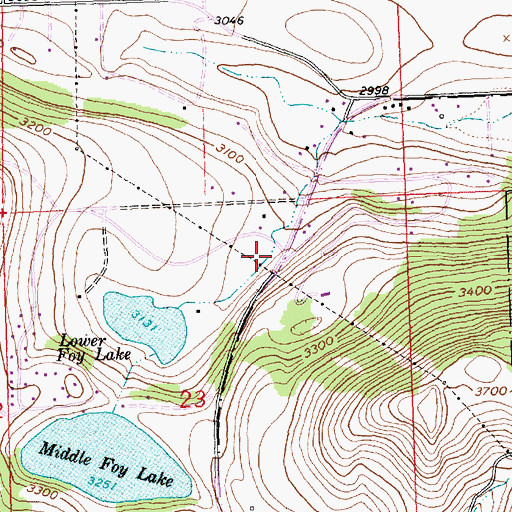Topographic Map of Smith Valley Fire Department Substation, MT