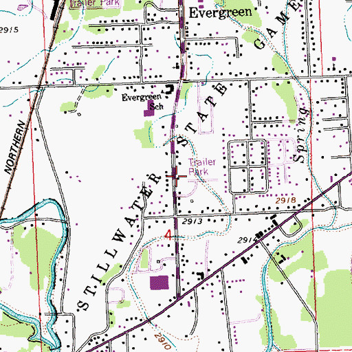Topographic Map of Mountain View Mobile Home Park, MT